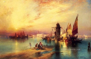 Klassische Venedig Werke - Boote Thomas Moran Venedig
